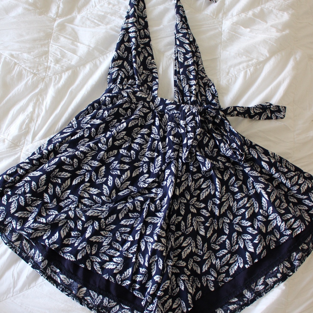 LF Navy Blue Halter Romper, size: XS